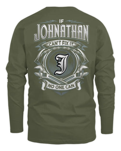 JOHNATHAN AP81-K4-626 - Personalized Ahmed Quote Apparel “If Ahmed Can't Fix It, No One Can” - Men's Long Sleeved T-Shirt - Military Green