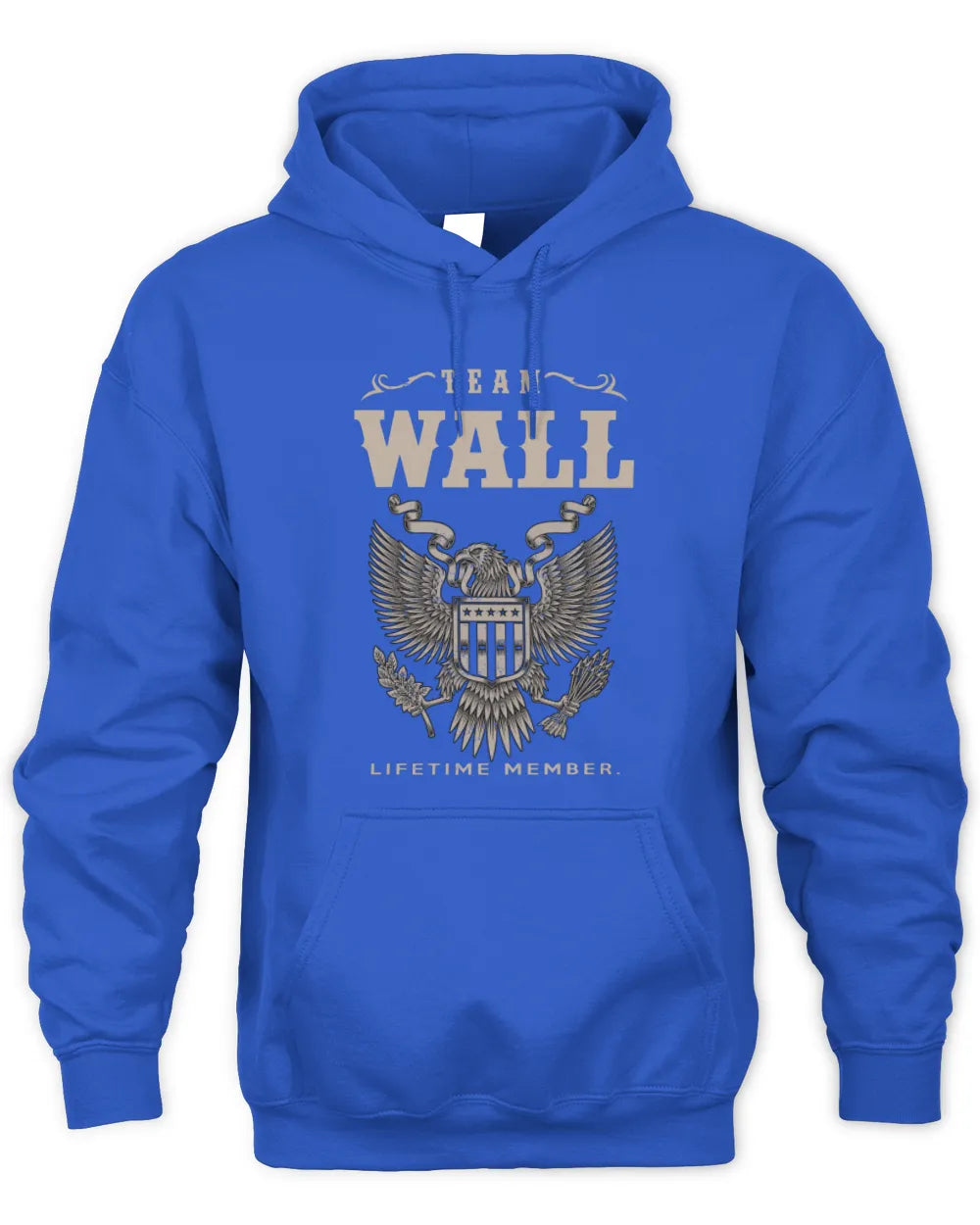WALL TP06-K82 – Personalized Classic Style Apparel “Team NAME Lifetime Member” - Unisex Hoodie - Royal