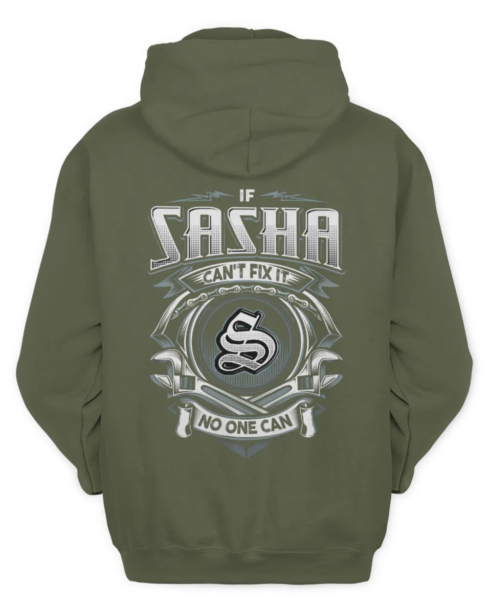 SASHA AP81-K4-626 - Personalized Ahmed Quote Apparel “If Ahmed Can't Fix It, No One Can” - Unisex Hoodie - Military Green
