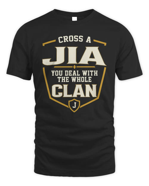 JIA NT1-K008 Cross A/An NAME, You Deal With the Whole Clan | Personalized Vintage T-Shirt - Unisex Standard T-Shirt - Black