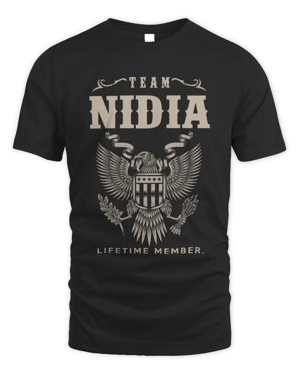 NIDIA TP06-K82 – Personalized Classic Style Apparel “Team NAME Lifetime Member” - Unisex Standard T-Shirt - Black