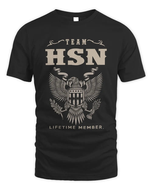 HSN TP06-K82 – Personalized Classic Style Apparel “Team NAME Lifetime Member” - Unisex Standard T-Shirt - Black
