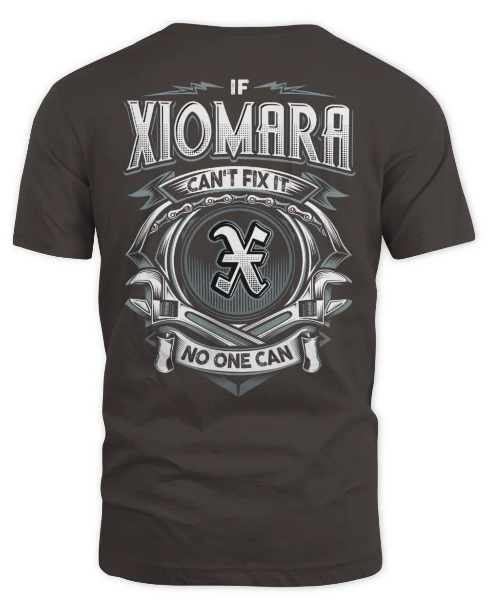 XIOMARA AP81-K4-626 - Personalized Ahmed Quote Apparel “If Ahmed Can't Fix It, No One Can” - Unisex Standard T-Shirt - Dark Chocolate
