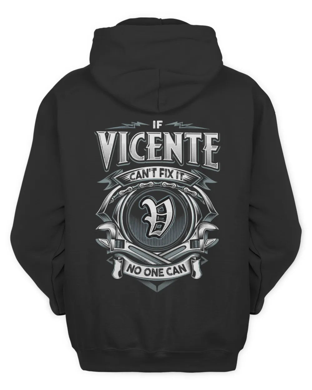 VICENTE AP81-K4-626 - Personalized Ahmed Quote Apparel “If Ahmed Can't Fix It, No One Can” - Unisex Hoodie - Black