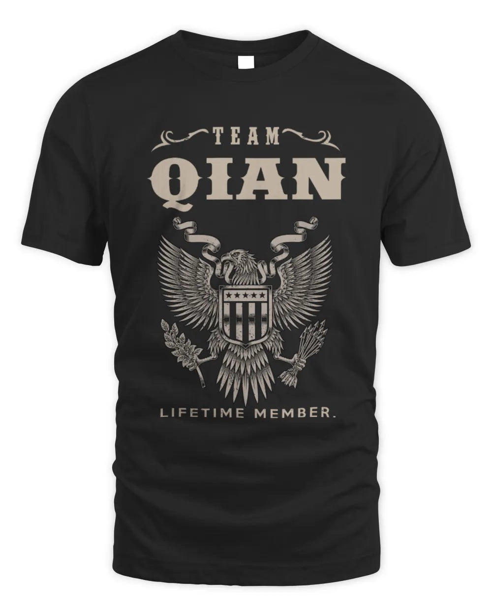 QIAN TP06-K82 – Personalized Classic Style Apparel “Team NAME Lifetime Member” - Unisex Standard T-Shirt - Black