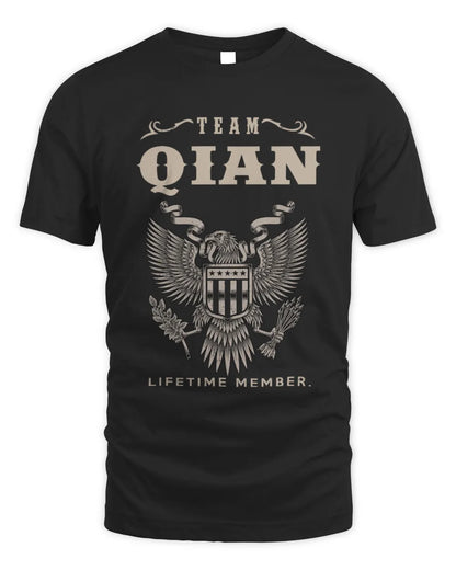 QIAN TP06-K82 – Personalized Classic Style Apparel “Team NAME Lifetime Member” - Unisex Standard T-Shirt - Black