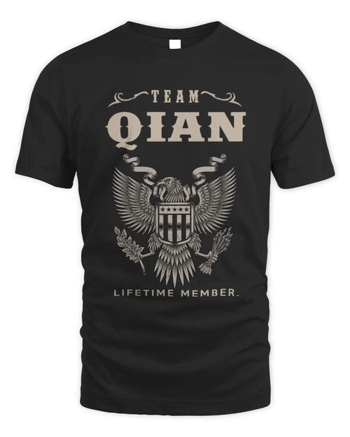 QIAN TP06-K82 – Personalized Classic Style Apparel “Team NAME Lifetime Member” - Unisex Standard T-Shirt - Black