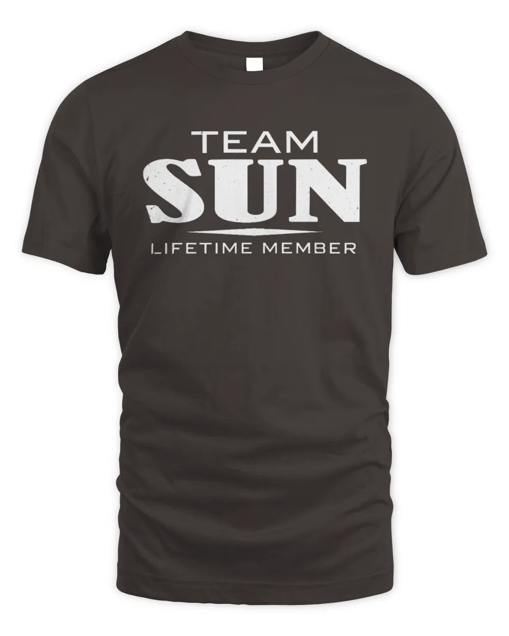 SUN BL62-K4-128 - Personalized “Team NAME Lifetime Member” - Unisex Standard T-Shirt - Dark Chocolate