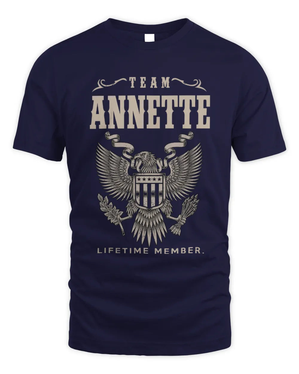 ANNETTE TP06-K82 – Personalized Classic Style Apparel “Team NAME Lifetime Member” - Unisex Standard T-Shirt - Navy