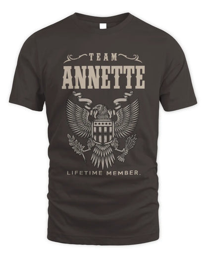 ANNETTE TP06-K82 – Personalized Classic Style Apparel “Team NAME Lifetime Member” - Unisex Standard T-Shirt - Dark Chocolate