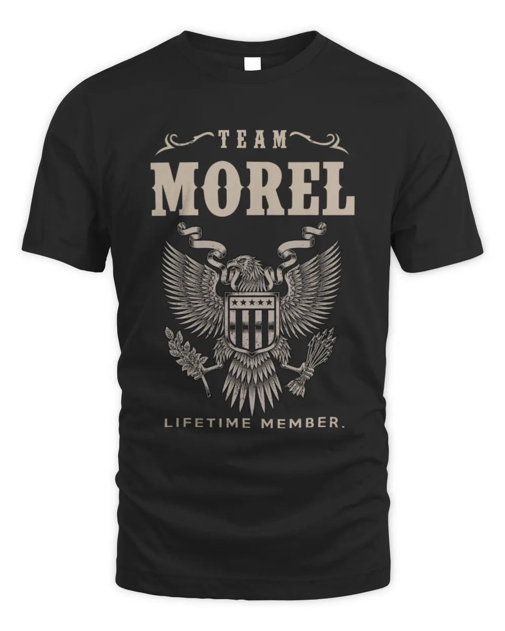 MOREL TP06-K82 – Personalized Classic Style Apparel “Team NAME Lifetime Member” - Unisex Standard T-Shirt - Black