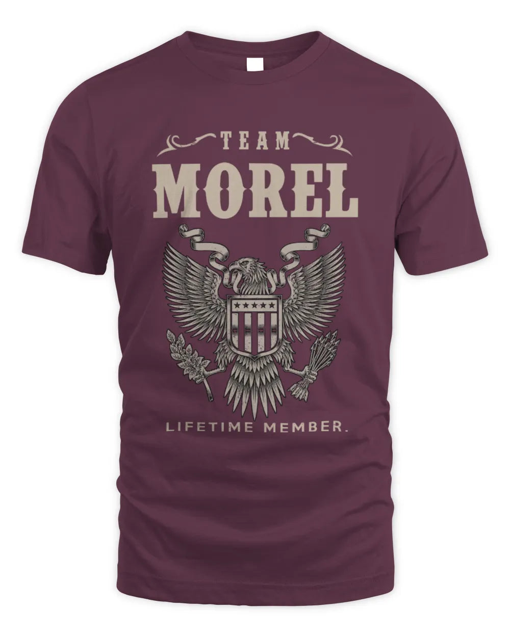 MOREL TP06-K82 – Personalized Classic Style Apparel “Team NAME Lifetime Member” - Unisex Standard T-Shirt - Maroon
