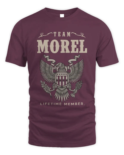 MOREL TP06-K82 – Personalized Classic Style Apparel “Team NAME Lifetime Member” - Unisex Standard T-Shirt - Maroon