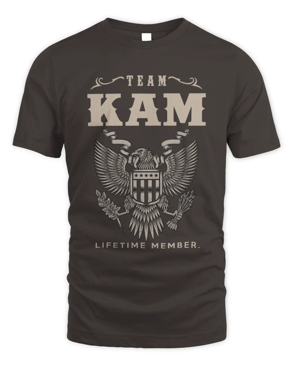 KAM TP06-K82 – Personalized Classic Style Apparel “Team NAME Lifetime Member” - Unisex Standard T-Shirt - Dark Chocolate