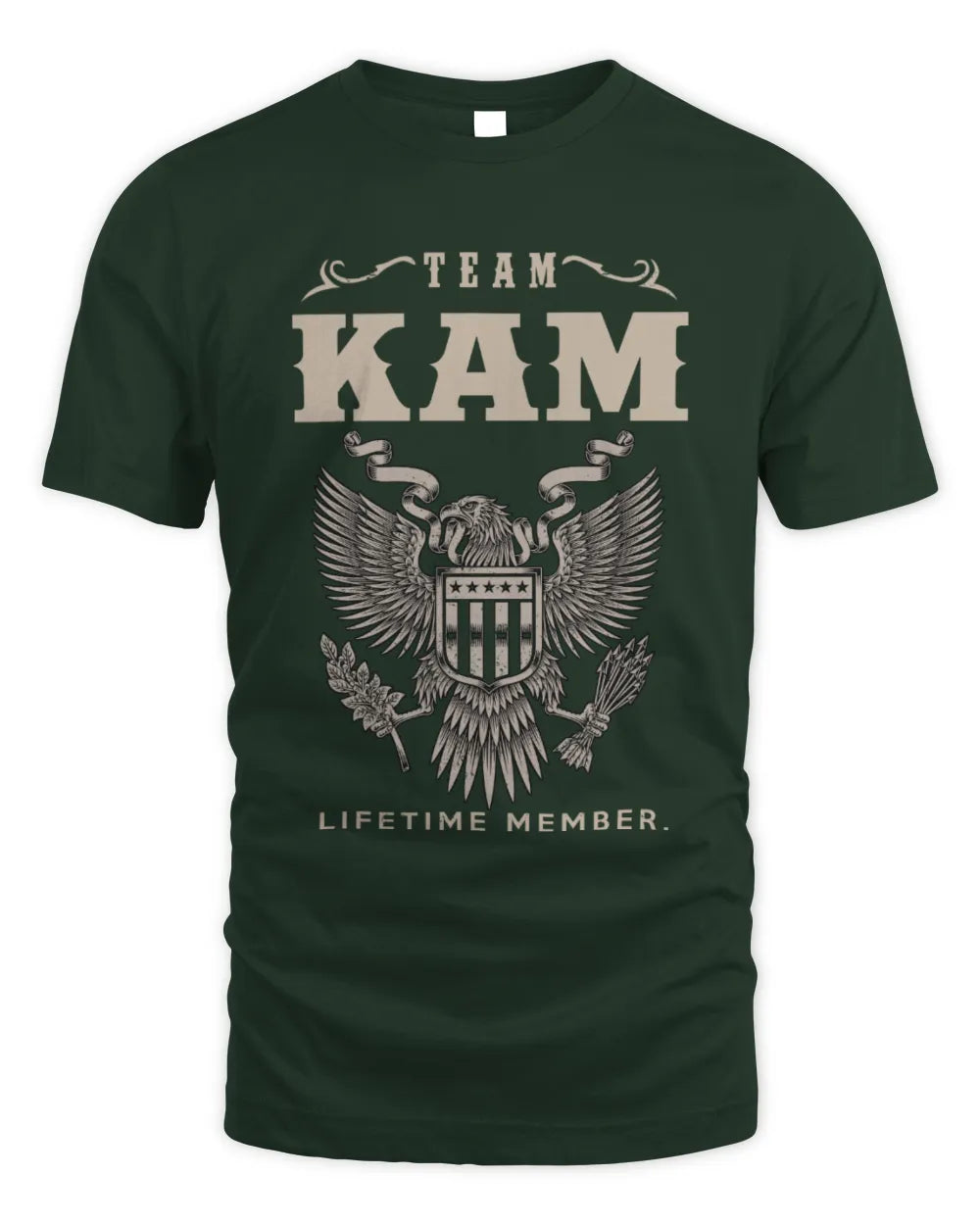 KAM TP06-K82 – Personalized Classic Style Apparel “Team NAME Lifetime Member” - Unisex Standard T-Shirt - Forest Green