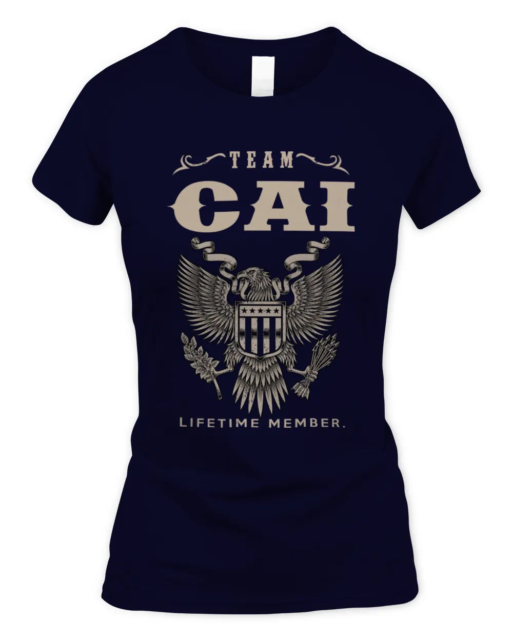 CAI TP06-K82 – Personalized Classic Style Apparel “Team NAME Lifetime Member” - Women's Standard T-Shirt - Navy