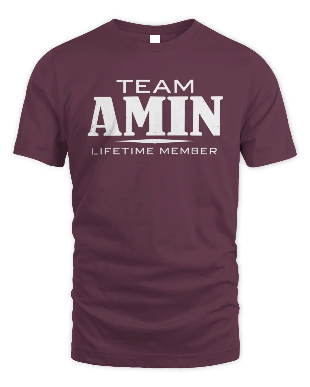 AMIN BL62-K4-128 - Personalized “Team NAME Lifetime Member” - Unisex Standard T-Shirt - Maroon
