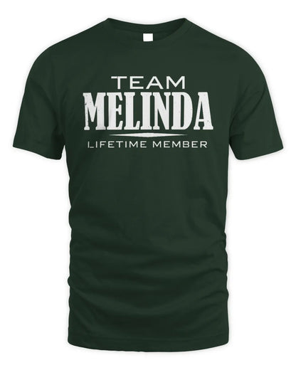 MELINDA BL62-K4-128 - Personalized “Team NAME Lifetime Member” - Unisex Standard T-Shirt - Forest Green