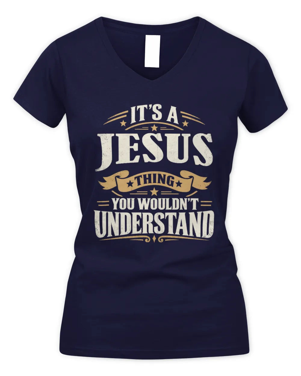 JESUS P08 TH51 - Personalized “It’s a/an [NAME] Thing – You Wouldn’t Understand” Shirt - Women's V-Neck T-Shirt - Navy
