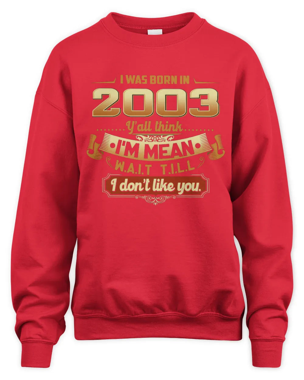 2003 HH89-K2 – Funny Birth Year Attitude Quote T-Shirt - Unisex Sweatshirt - Red