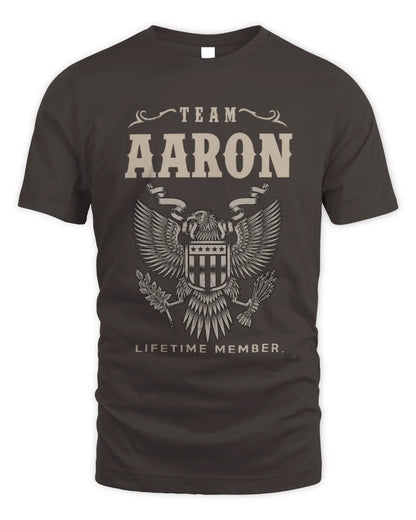 AARON TP06-K82 – Personalized Classic Style Apparel “Team NAME Lifetime Member” - Unisex Standard T-Shirt - Dark Chocolate