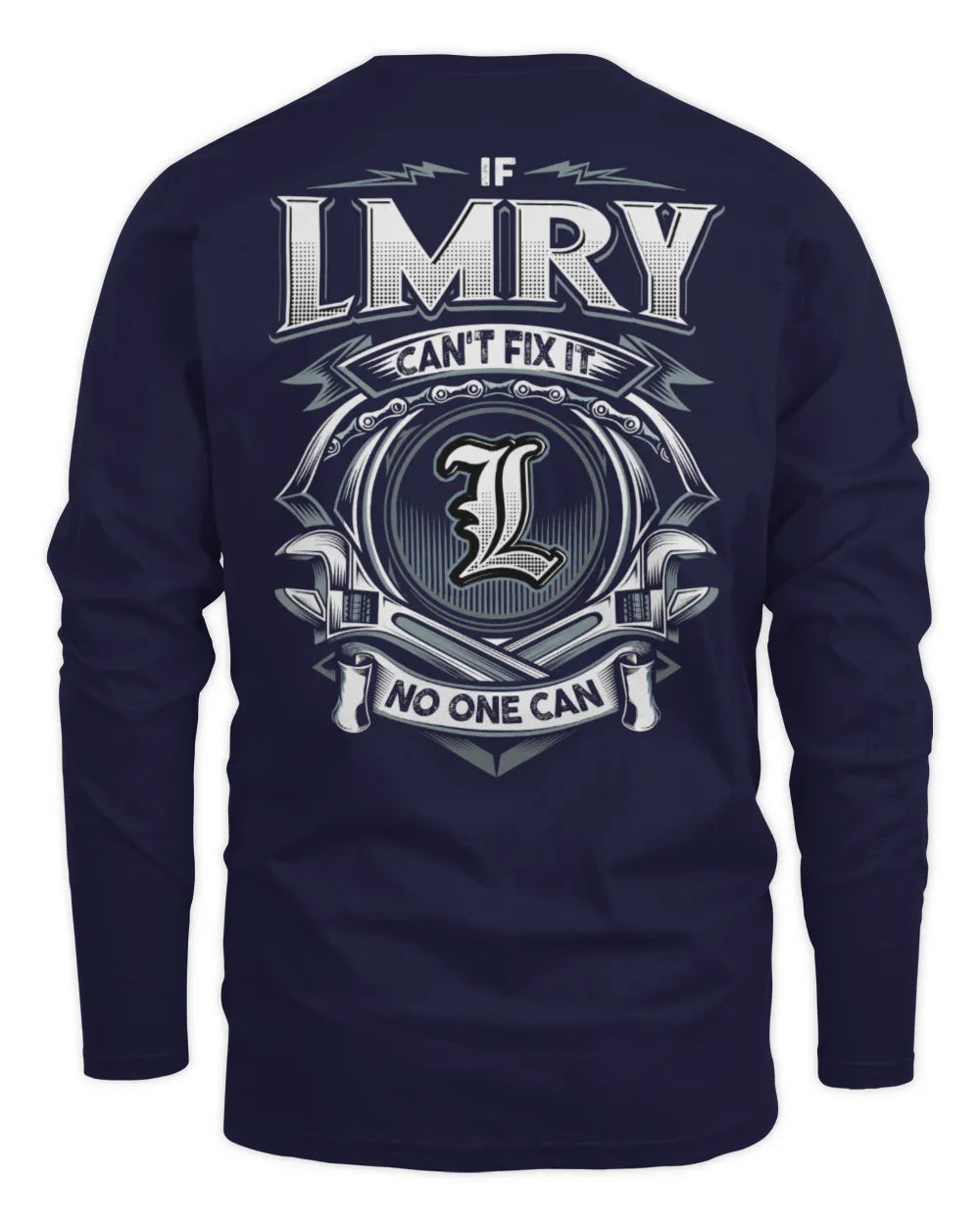 LMRY AP81-K4-626 - Personalized Ahmed Quote Apparel “If Ahmed Can't Fix It, No One Can” - Men's Long Sleeved T-Shirt - Navy