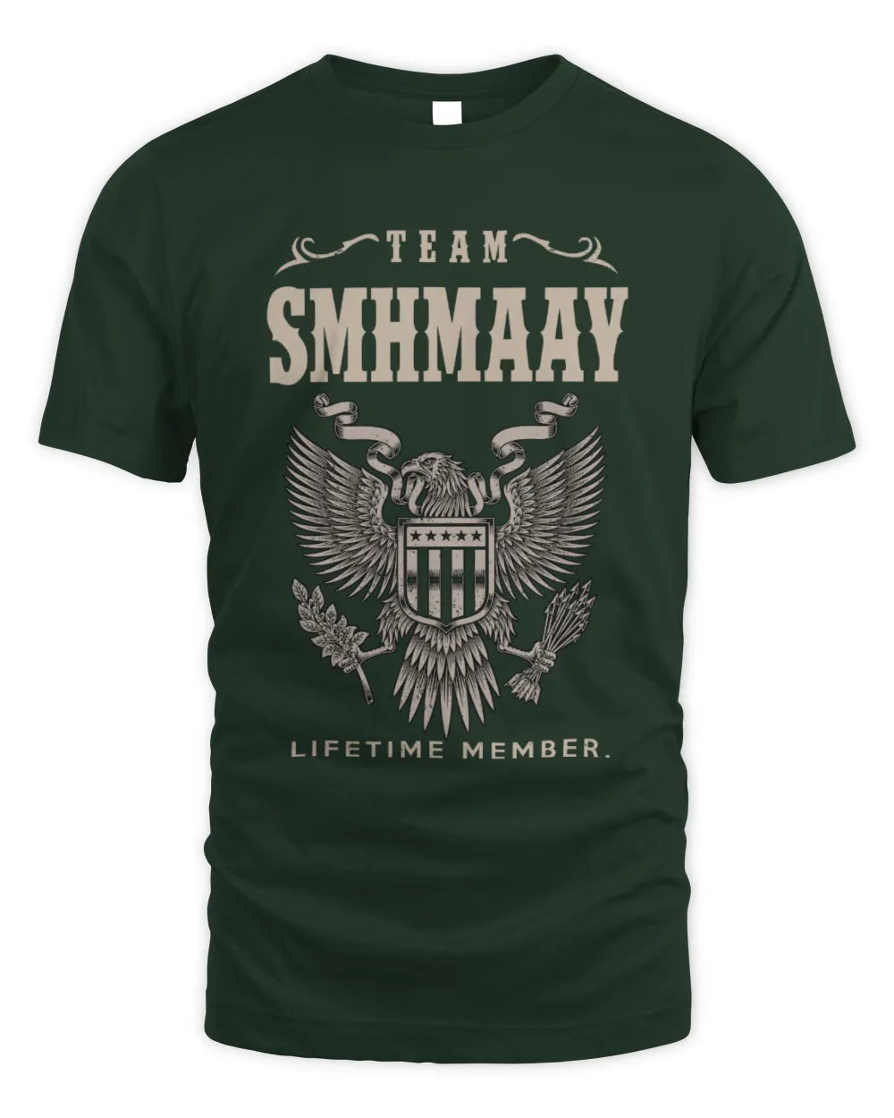 SMHMAAY TP06-K82 – Personalized Classic Style Apparel “Team NAME Lifetime Member” - Unisex Standard T-Shirt - Forest Green