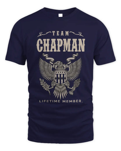 CHAPMAN TP06-K82 – Personalized Classic Style Apparel “Team NAME Lifetime Member” - Unisex Standard T-Shirt - Navy