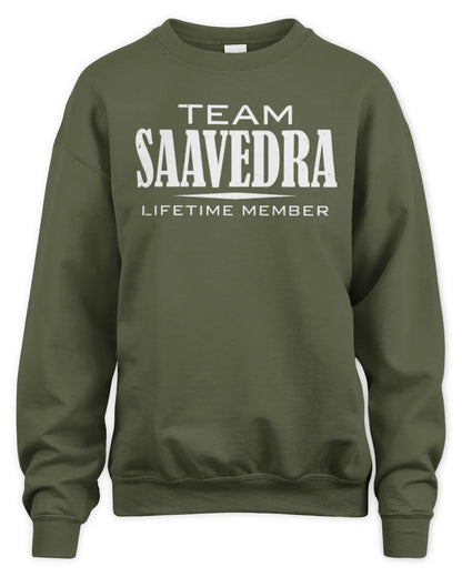SAAVEDRA BL62-K4-128 - Personalized “Team NAME Lifetime Member” - Unisex Sweatshirt - Military Green