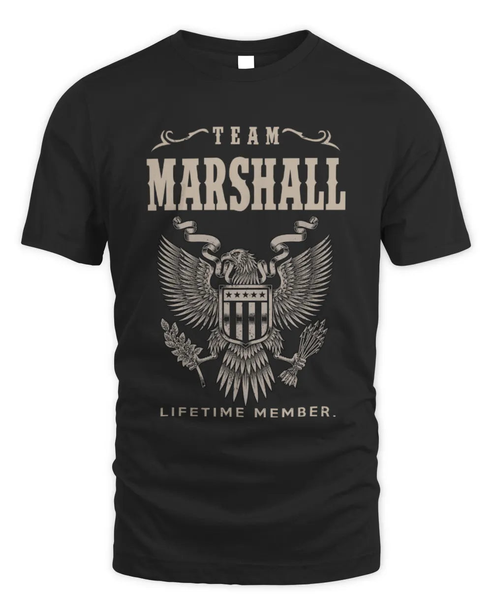 MARSHALL TP06-K82 – Personalized Classic Style Apparel “Team NAME Lifetime Member” - Unisex Standard T-Shirt - Black