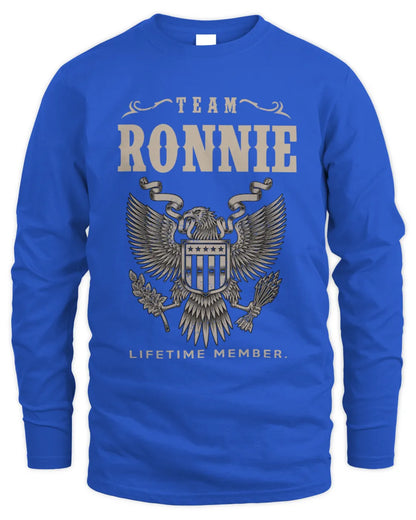 RONNIE TP06-K82 – Personalized Classic Style Apparel “Team NAME Lifetime Member” - Men's Long Sleeved T-Shirt - Royal