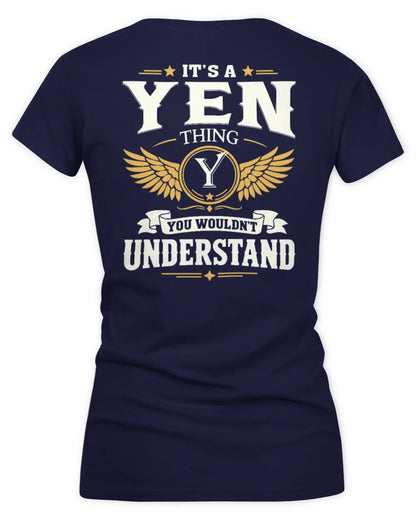 YEN KT06-M008 It’s a [NAME] Thing – You Wouldn’t Understand | Personalized Vintage T-Shirt - Women's V-Neck T-Shirt - Navy