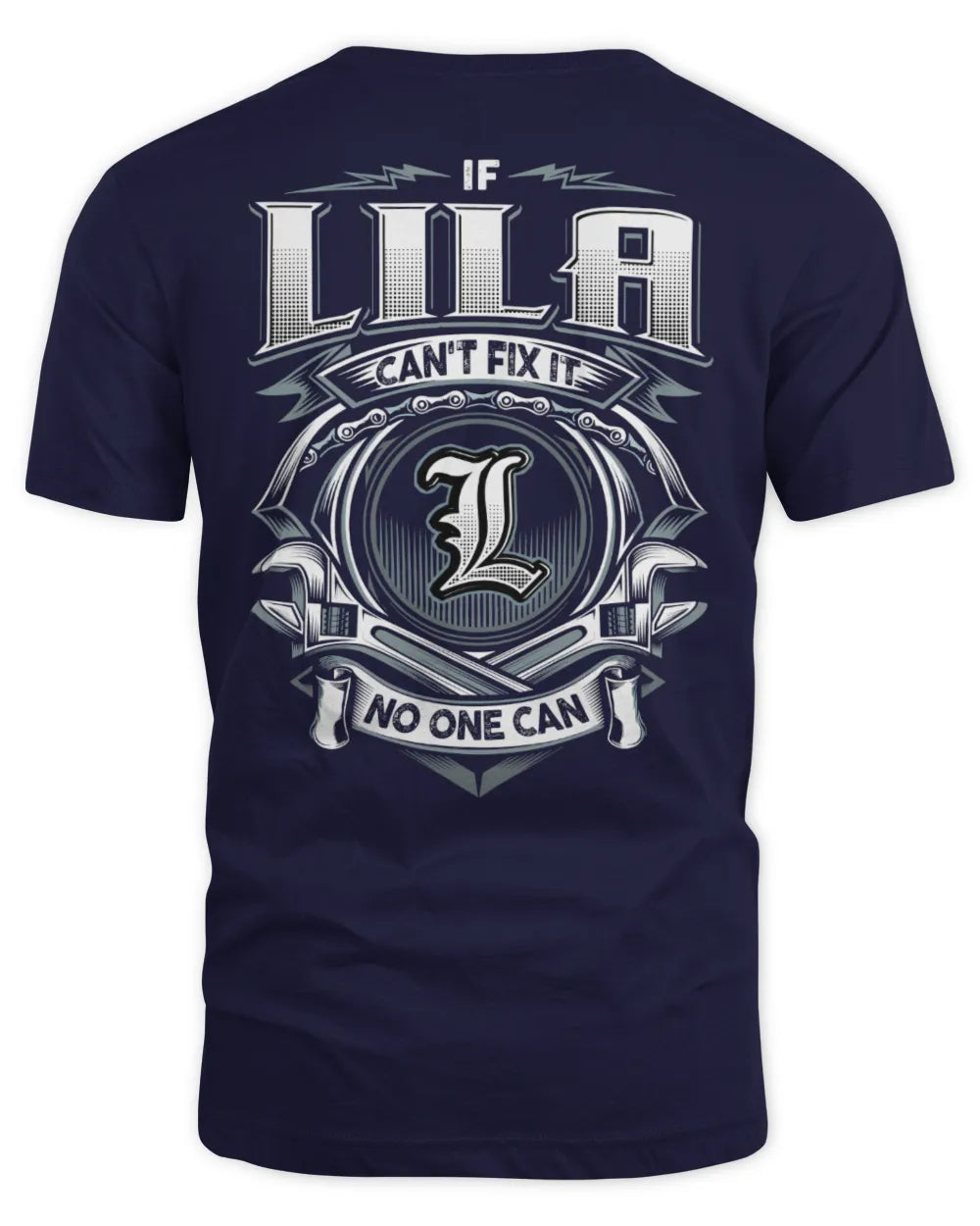 LILA AP81-K4-626 - Personalized Ahmed Quote Apparel “If Ahmed Can't Fix It, No One Can” - Unisex Standard T-Shirt - Navy