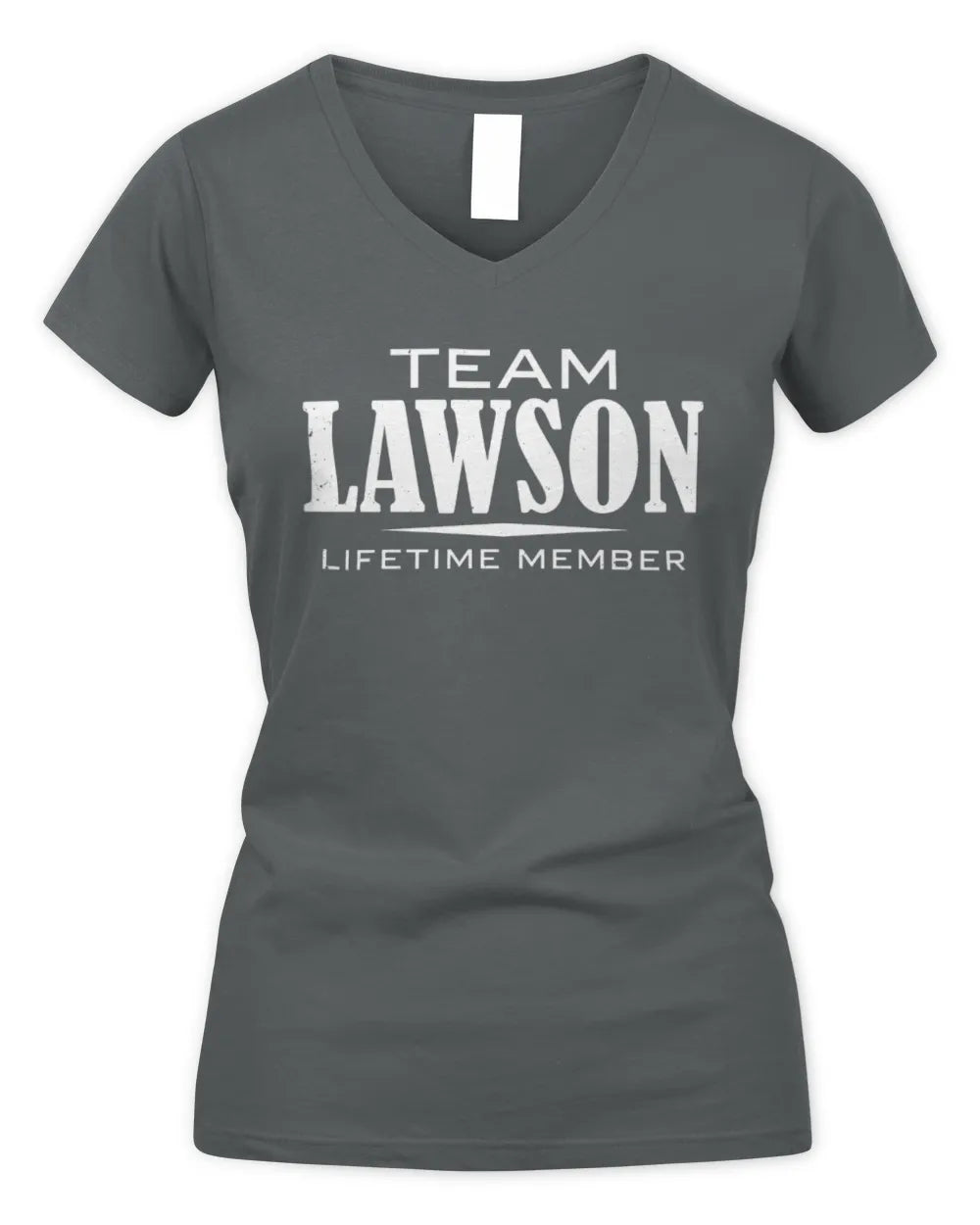 LAWSON BL62-K4-128 - Personalized “Team NAME Lifetime Member” - Women's V-Neck T-Shirt - Charcoal