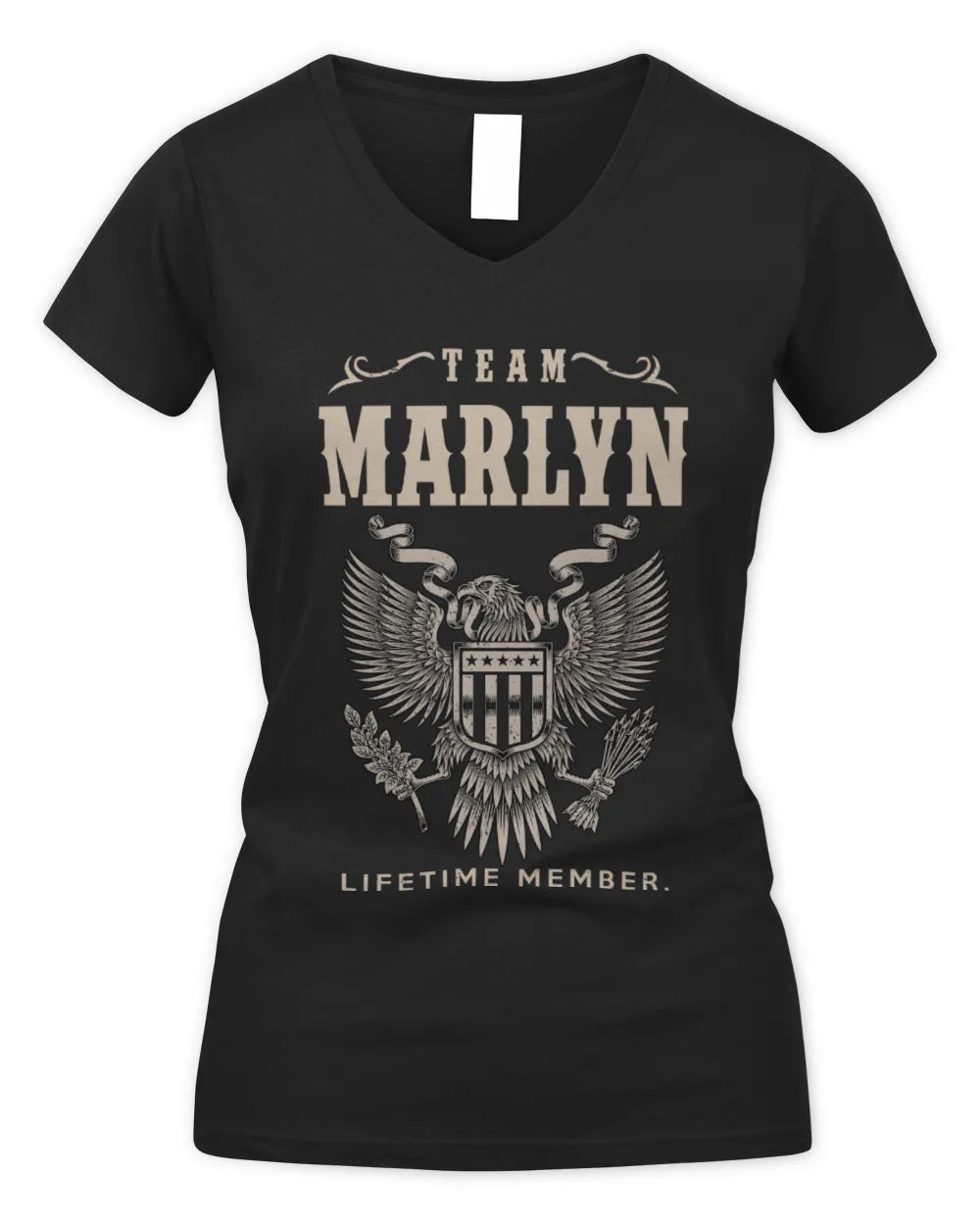 MARLYN TP06-K82 – Personalized Classic Style Apparel “Team NAME Lifetime Member” - Women's V-Neck T-Shirt - Black