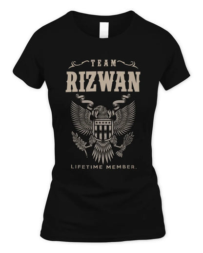 RIZWAN TP06-K82 – Personalized Classic Style Apparel “Team NAME Lifetime Member” - Women's Standard T-Shirt - Black