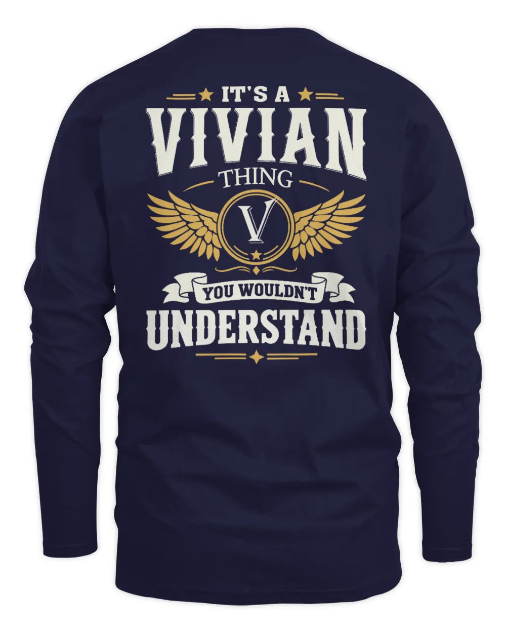 VIVIAN KT06-M008 It’s a [NAME] Thing – You Wouldn’t Understand | Personalized Vintage T-Shirt - Men's Long Sleeved T-Shirt - Navy