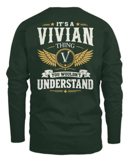 VIVIAN KT06-M008 It’s a [NAME] Thing – You Wouldn’t Understand | Personalized Vintage T-Shirt - Men's Long Sleeved T-Shirt - Forest Green