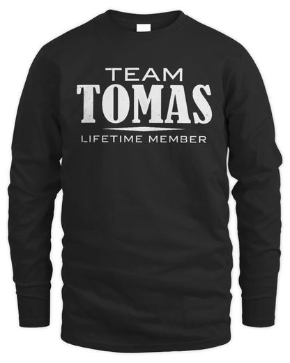 TOMAS BL62-K4-128 - Personalized “Team NAME Lifetime Member” - Men's Long Sleeved T-Shirt - Black