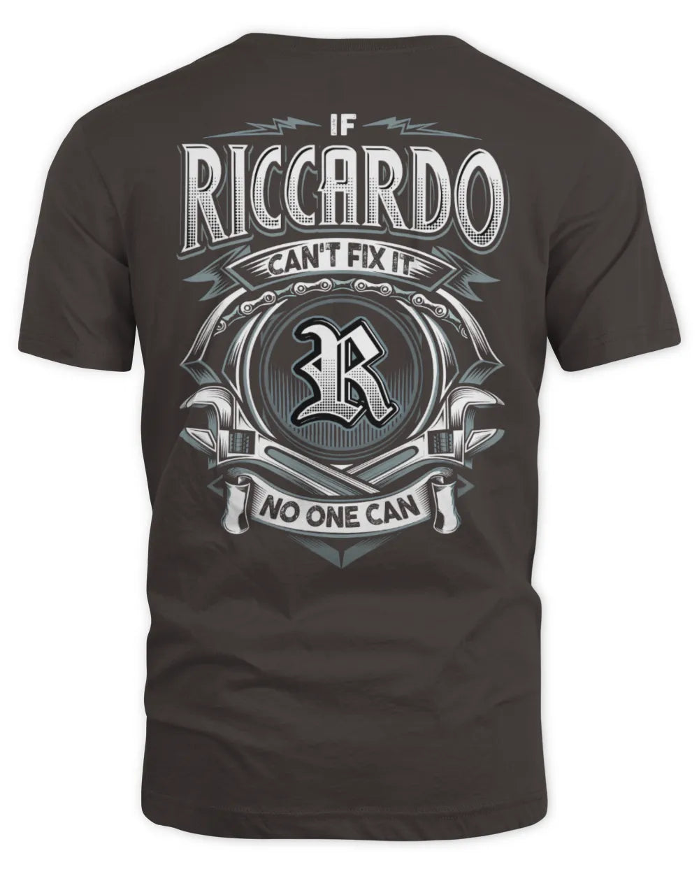 RICCARDO AP81-K4-626 - Personalized Ahmed Quote Apparel “If Ahmed Can't Fix It, No One Can” - Unisex Standard T-Shirt - Dark Chocolate