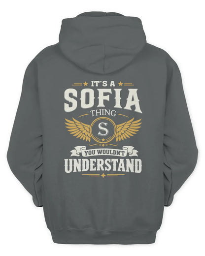 SOFIA KT06-M008 It’s a [NAME] Thing – You Wouldn’t Understand | Personalized Vintage T-Shirt - Unisex Hoodie - Charcoal