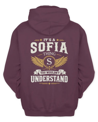 SOFIA KT06-M008 It’s a [NAME] Thing – You Wouldn’t Understand | Personalized Vintage T-Shirt - Unisex Hoodie - Maroon