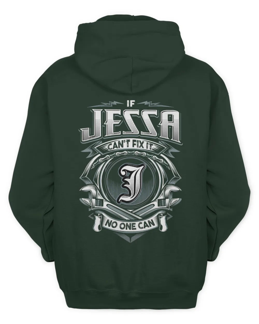 JESSA AP81-K4-626 - Personalized Ahmed Quote Apparel “If Ahmed Can't Fix It, No One Can” - Unisex Hoodie - Forest Green