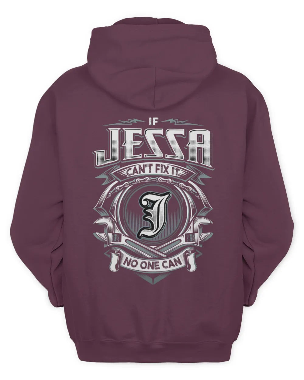 JESSA AP81-K4-626 - Personalized Ahmed Quote Apparel “If Ahmed Can't Fix It, No One Can” - Unisex Hoodie - Maroon