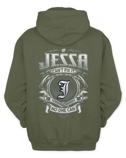 JESSA AP81-K4-626 - Personalized Ahmed Quote Apparel “If Ahmed Can't Fix It, No One Can” - Unisex Hoodie - Military Green