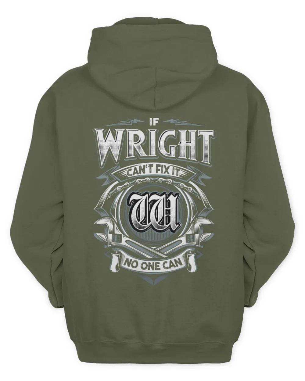 WRIGHT AP81-K4-626 - Personalized Ahmed Quote Apparel “If Ahmed Can't Fix It, No One Can” - Unisex Hoodie - Military Green