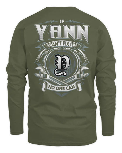 YANN AP81-K4-626 - Personalized Ahmed Quote Apparel “If Ahmed Can't Fix It, No One Can” - Men's Long Sleeved T-Shirt - Military Green