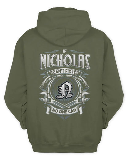 NICHOLAS AP81-K4-626 - Personalized Ahmed Quote Apparel “If Ahmed Can't Fix It, No One Can” - Unisex Hoodie - Military Green