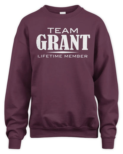 GRANT BL62-K4-128 - Personalized “Team NAME Lifetime Member” - Unisex Sweatshirt - Maroon