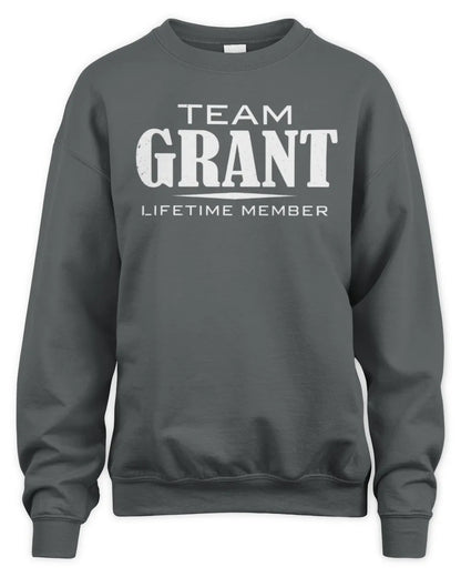 GRANT BL62-K4-128 - Personalized “Team NAME Lifetime Member” - Unisex Sweatshirt - Charcoal